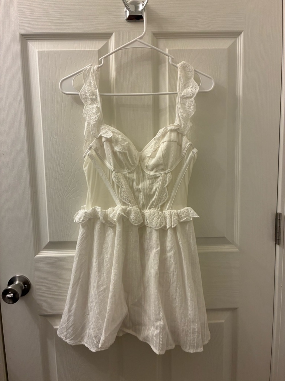 SHEIN White Lace Bustier Mini Dress never worn
